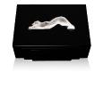 Zeila jewellery box in numbered edition, black lacquered with clear crystal black lacquered - Lalique